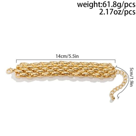 Exaggerated Gold Chain Link Necklace Clavicle Choker Lacteo - Picture 8 of 11